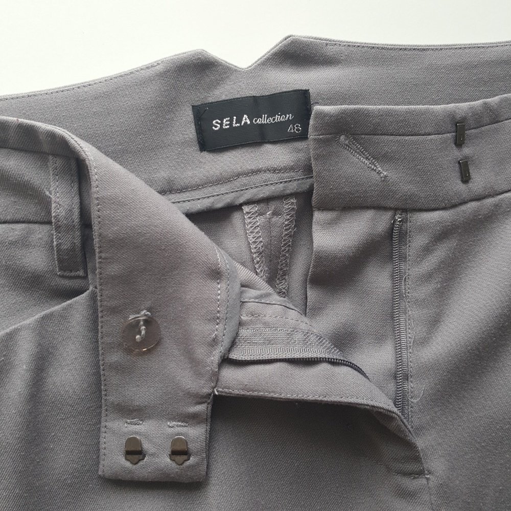 Sela Collection Solid Gray Work Trousers - image 7